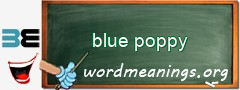 WordMeaning blackboard for blue poppy